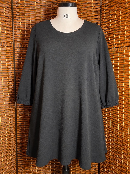 Free Assembly Dresses & Skirts - Free Assembly Black Swing Dress XXL 3/4 Sleeve Casual Midi Dress